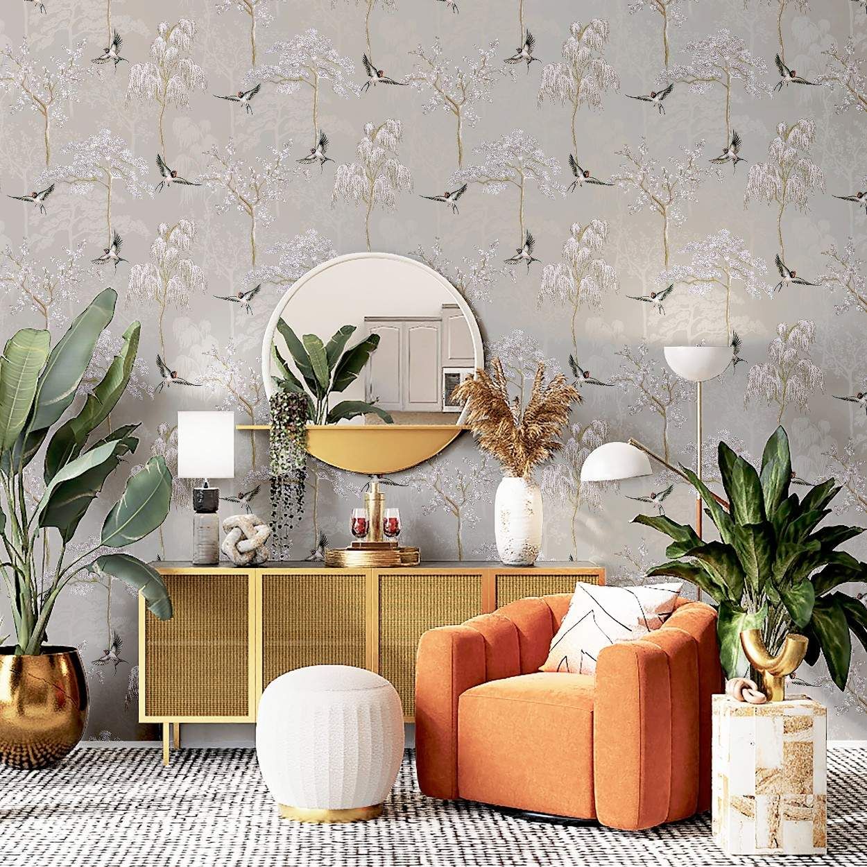 Grey statement wallpaper 2025